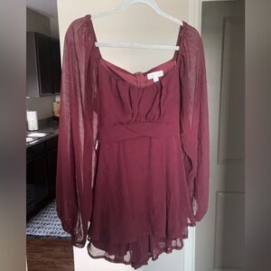 Maroon romper for tailgates or game day! Size large